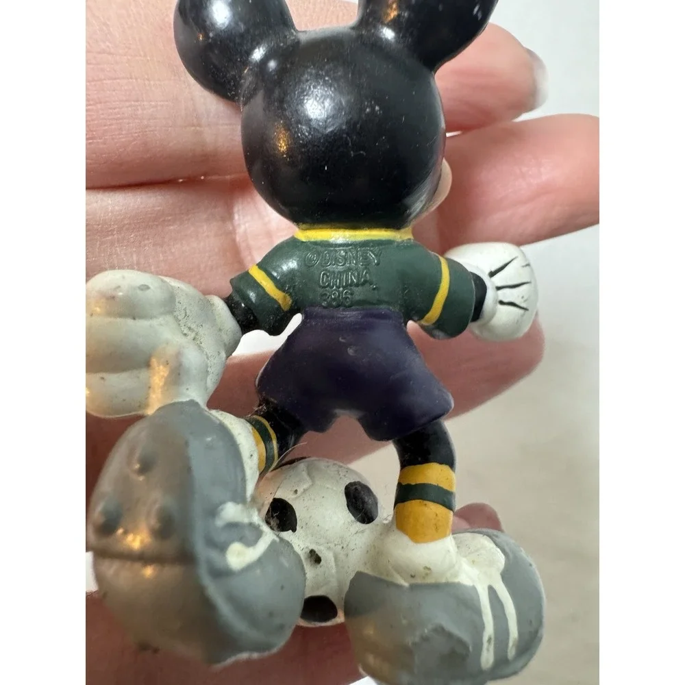 Disney Mickey Mouse Playing Soccer Miniature Figurine Toy Decoration Sports